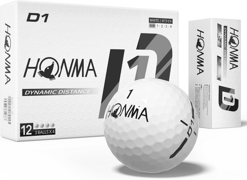 Honma D1 Distance Golf Balls,Extra Soft Feel with Long Distance,High Speed Core with Low Spin Design,Low Compression Golfballs Perfect for Men,Women Beginners,1 Dozen - Image 1